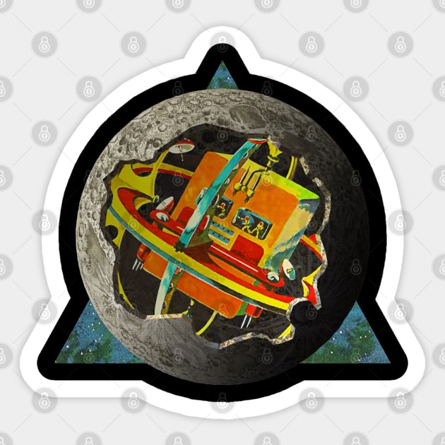 Spaceship Moon! Sticker by Weird Science Pod